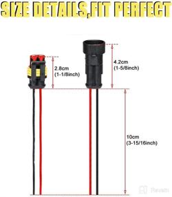 img 3 attached to 🔌 HIFROM 10 Kit: Waterproof Car Electrical Connectors Plug Socket Kit with 10cm Wire - AWG Gauge Marine - Male & Female (2 + 3 + 4 Pin)