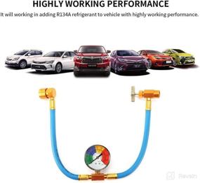 img 2 attached to 🚗 Recharge your Car's AC with Ease: R134A Car AC Refrigerant Charge Hose Kit by FORNORM - Includes Gauge and Measuring Kit (Blue-R134A)