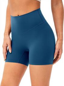 img 4 attached to High Waisted Yoga Biker Shorts For Women - Lavento'S Naked Feeling Ultra Soft Workout Shorts With 5" / 6" Inseam