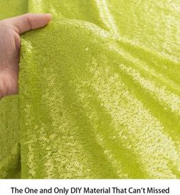img 1 attached to 3Ft 1Yd Lime Green Sequin Fabric - Perfect For Tablecloths, Runners & More!