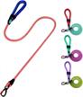 reflective rope leash with comfortable handle for small, medium, and large dogs - heavy duty and durable thinkpet leash logo