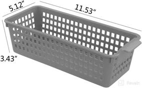 img 3 attached to 📦 Efficient Organization with Doryh Long Plastic Basket Trays, Slim Pencil Organizer Grey, 6-Pack