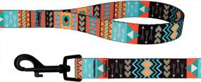 img 2 attached to Tribal Patterned Nylon Leash For Small Dogs- Durable & Stylish 5Ft Walking Leash By CollarDirect