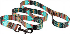 img 3 attached to Tribal Patterned Nylon Leash For Small Dogs- Durable & Stylish 5Ft Walking Leash By CollarDirect
