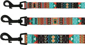 img 1 attached to Tribal Patterned Nylon Leash For Small Dogs- Durable & Stylish 5Ft Walking Leash By CollarDirect