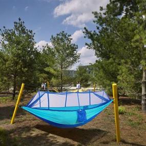 img 1 attached to KEPEAK Portable Camping Hammock With Netting - Lightweight Nylon For Backpacking, Travel, Beach & Yard!