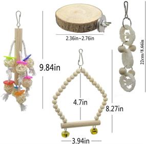 img 2 attached to 🐦 Deloky 8 Packs of Bird Parrot Swing Chewing Toys - Natural Wood Bird Climbing Hanging Cage Toys Ideal for Small Parakeets, Cockatiels, Conures, Finches, Budgie, Macaws, Parrots, Love Birds - Enhance Your Bird's Enrichment and Playtime!