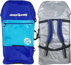 img 4 attached to Small Bodyboard Bag For Up To 38.5" Boards - Blue Reflective Backpack For Single Board