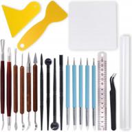 🎨 rustark ceramic clay tools set: 21 pcs for pottery sculpting, cake decorating, nail art & more logo