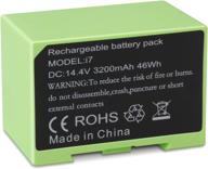 kunlun 3200mah abl-d1 battery replacement for irobot roomba e/i series vacuum 4624864 14.4v extended life logo
