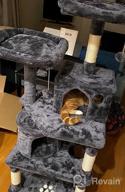 img 1 attached to Ultimate Playhouse For Your Feline Friend: BEWISHOME Cat Tree With Scratching Posts, Condos, Hammock, And Toys In Grey review by Dave Baker