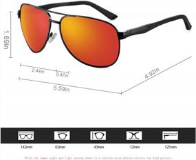 img 3 attached to Upgrade Your Style With 2020VentiVenti Classic Aviator Sunglasses For Men Featuring Polarized Red Lens And Military Style Aluminum Frame - PT0881C2