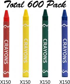 img 2 attached to Get Creative With Madisi Crayons: 150 Bulk Packs Of Regular Size, 4 Vibrant Colors And 600 Counts!