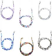 colorful beaded face mask lanyard chain strap holder - comfortable & stylish for women & kids! logo