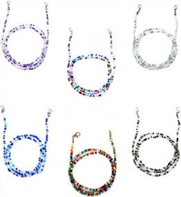 img 4 attached to Colorful Beaded Face Mask Lanyard Chain Strap Holder - Comfortable & Stylish For Women & Kids!