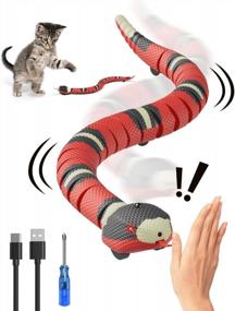 img 4 attached to Interactive Electric Snake Toy For Indoor Cats - Realistic Smart Sensing Simulation With Infrared Induction & Obstacle Avoidance Functionality - Feeko Cat Toy For Enriching Playtime