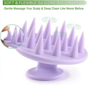 img 3 attached to Silicone Bristle Scalp Massager Shampoo Brush - Bestool Scrubs Exfoliating Scalp And Promotes Hair Growth, Dandruff Treatment, And Stress Release For Women And Men (Purple)