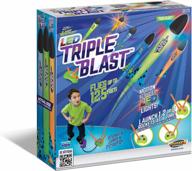 experience triple the fun with geospace jump rocket: launch pad and 3 foam light-up rockets for ultimate glow in the dark outdoor play logo