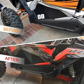 img 1 attached to 🚀 БОКОВЫЕ ШАГОВЫЕ ПОРОГИ ELITEWILL RZR Rock Sliders Черные с деревянными кикерами - Совместимы с Polaris RZR 900 Trail, 900S, 1000S, 1000XP, Turbo (2014-2022) - на два сиденья