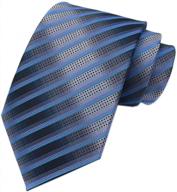 secdtie men's striped jacquard woven silk tie - trendy repp graphic formal necktie logo