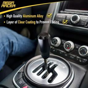 img 3 attached to 🚗 Enhance Your Ride with the Mega Racer 8cm Black Aluminum Shift Knob - Perfect for Buttonless Automatic and Manual Transmissions, Interior Automotive Replacement Part