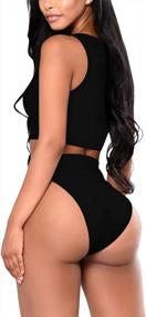 img 2 attached to Flaunt Your Curves With Sovoyontee Women'S Black High Waisted Swimsuit 2 Piece Bikini In XL