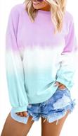 eytino tie dye printed long sleeve sweatshirt for women - colorblock pullover tops in sizes s-2xl логотип