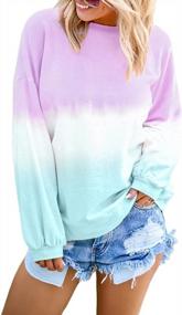 img 4 attached to Eytino Tie Dye Printed Long Sleeve Sweatshirt For Women - Colorblock Pullover Tops In Sizes S-2XL