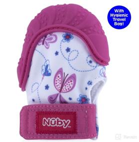 img 2 attached to 🍼 Nuby Pink Soothing Teething Mitten with Hygienic Travel Bag: Ideal for Teething Relief