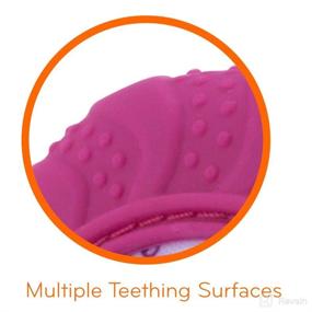 img 1 attached to 🍼 Nuby Pink Soothing Teething Mitten with Hygienic Travel Bag: Ideal for Teething Relief