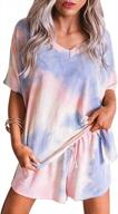stay comfy and chic: lookbookstore tie-dye 2 piece pajama sets for women logo