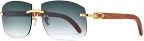 img 2 attached to Stylish Rimless Gradient Sunglasses by HEPIDEM: Elevate Your Look!