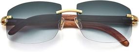 img 3 attached to Stylish Rimless Gradient Sunglasses by HEPIDEM: Elevate Your Look!