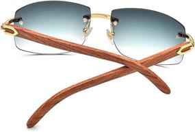 img 1 attached to Stylish Rimless Gradient Sunglasses by HEPIDEM: Elevate Your Look!