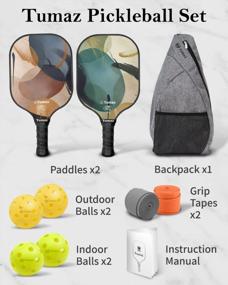 img 3 attached to Tumaz Premium Pickleball Paddles Set - USAPA Approved With Honeycomb Core, Fiberglass Face, And Bonus Accessories Included