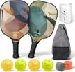 tumaz premium pickleball paddles set - usapa approved with honeycomb core, fiberglass face, and bonus accessories included logo
