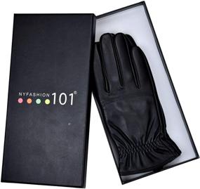img 1 attached to Leather Winter Lining Driving Gloves Men's Accessories good for Gloves & Mittens