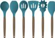 deedro 7-piece silicone kitchen utensil set w/ acacia handles - high heat resistant gadgets tools logo