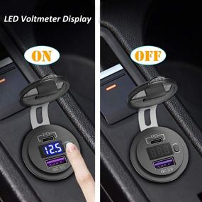 img 2 attached to 💡 Qidoe USB C Car Charger Socket: Dual PD3.0 & QC3.0 USB Ports with LED Voltmeter and On/Off Switch for Car, Boat, RV, Truck, and more