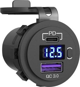 img 4 attached to 💡 Qidoe USB C Car Charger Socket: Dual PD3.0 & QC3.0 USB Ports with LED Voltmeter and On/Off Switch for Car, Boat, RV, Truck, and more