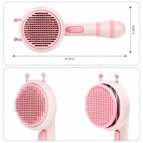 img 2 attached to Self-Cleaning Cat Grooming Brush For Long/Short Haired Cats And Dogs - Pet Slicker Brush, Pink Comb For Easy Hair Removal And Massage, Eliminates Tangles And Loose Hair