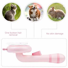img 3 attached to Self-Cleaning Cat Grooming Brush For Long/Short Haired Cats And Dogs - Pet Slicker Brush, Pink Comb For Easy Hair Removal And Massage, Eliminates Tangles And Loose Hair