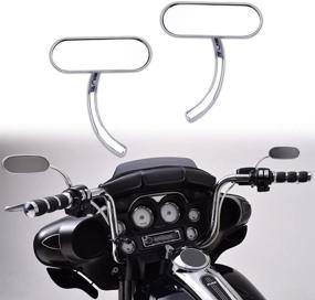 img 4 attached to DREAMIZER Chrome Mini Oval Retro Motorcycle Rear View Mirrors 8MM 10MM - Ideal for Softail Breakout, Silm Fatboy, Sportster XL883 1200 X48 72, Street Glide, Road King, Heritage Touring, and Cafe Racer