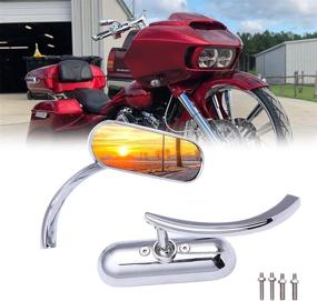 img 3 attached to DREAMIZER Chrome Mini Oval Retro Motorcycle Rear View Mirrors 8MM 10MM - Ideal for Softail Breakout, Silm Fatboy, Sportster XL883 1200 X48 72, Street Glide, Road King, Heritage Touring, and Cafe Racer