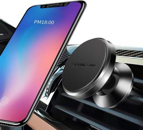 img 3 attached to 📱 Universal Magnetic Phone Car Mount with Super Strong N52 Magnets | 360° Rotation | Black Car Holder for iPhone 11 SE/Samsung Galaxy & All Phones | SpringSaid Air Vent Mount | Pack of 6