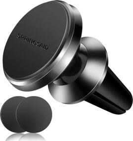 img 4 attached to 📱 Universal Magnetic Phone Car Mount with Super Strong N52 Magnets | 360° Rotation | Black Car Holder for iPhone 11 SE/Samsung Galaxy & All Phones | SpringSaid Air Vent Mount | Pack of 6