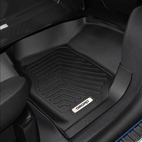 img 1 attached to Custom Fit Black TPE All-Weather Guard Floor Mats for 2008-2021 Nissan Frontier Crew Cab, 2 Row Liner Set (Front & 2nd Seat)