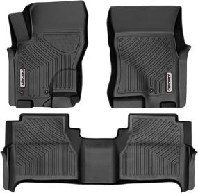 img 4 attached to Custom Fit Black TPE All-Weather Guard Floor Mats for 2008-2021 Nissan Frontier Crew Cab, 2 Row Liner Set (Front & 2nd Seat)