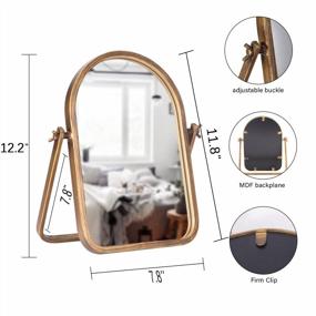 img 3 attached to Приготовьтесь стильно с винтажным туалетным столиком Geloo'S Зеркало-настольное зеркало для макияжа - регулируемое вращение на 360 для любого декора комнаты - под старину 11,8 '' X 7,8 ''