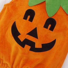 img 1 attached to Toddler Baby Boy Girl Halloween Outfit Pumpkin Bodysuit Halloween Costumes Romper Tops Hat Footies